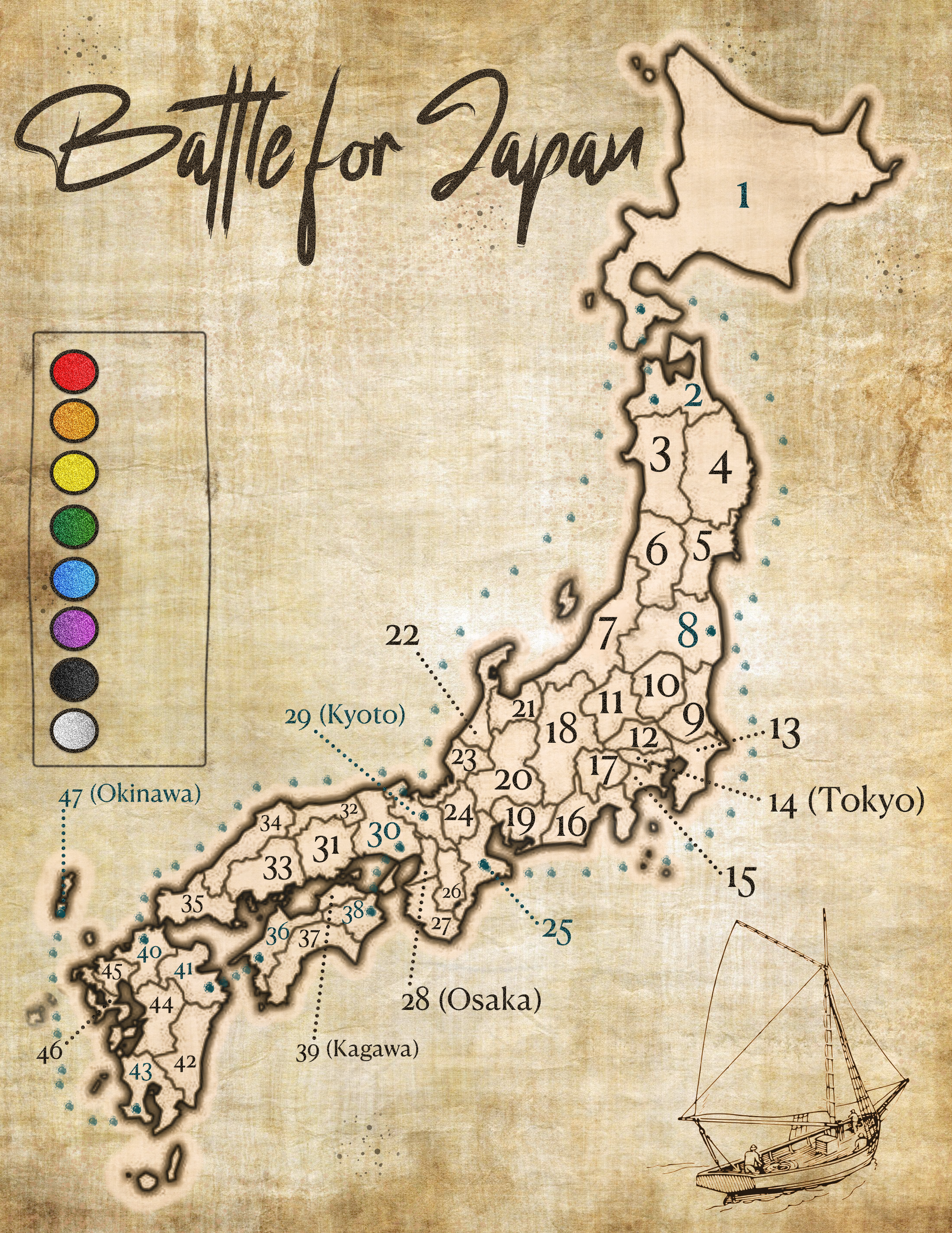 old style map of Japan